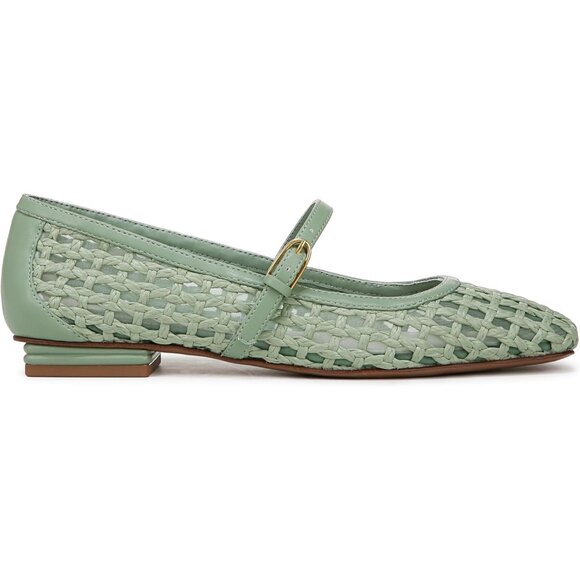 Franco Sarto Womens Aloe Green Woven Fabric Tinsley Mary Jane Ballet Flats - Picture 6 of 9